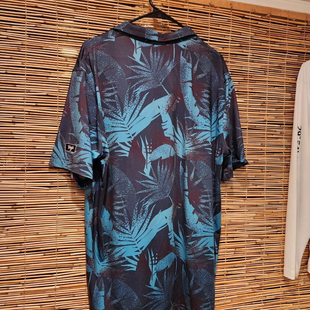 Waggle golf shirt (tropical aqua print)